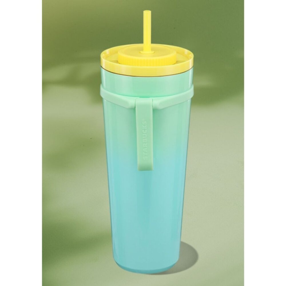 Starbucks 2025 24oz Gradient Blue Green Stainless Steel Tumbler W/ Straw